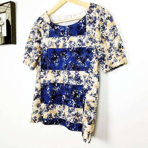 Anthropologie big striped color splashed top - Picture 4 of 6